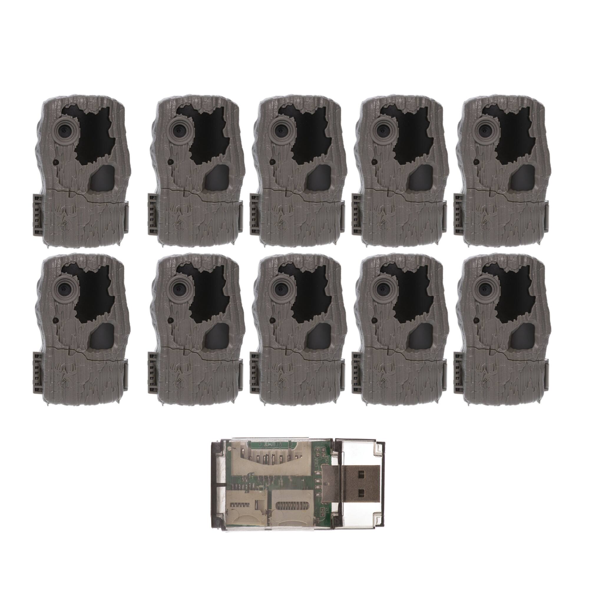 Front. Wildgame Innovations - Wildgame Innovations SPARK 2.0 18MP LIGHTSOUT COMBO Trail Camera with 32GB Memory Card and Card Reader (10 Pack).