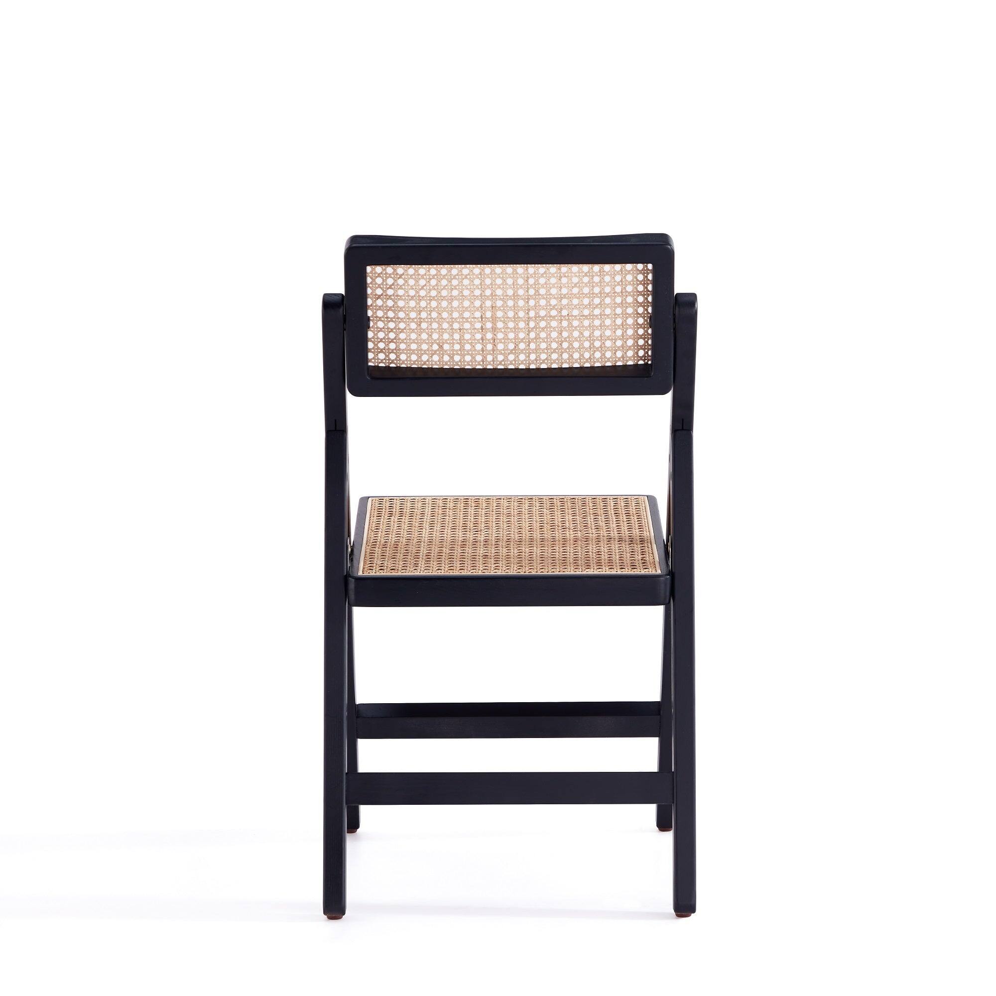 Alt View 4. Manhattan Comfort - Pullman Industry Chic Wood Folding Chair - Set of 2 - Black and Natural.