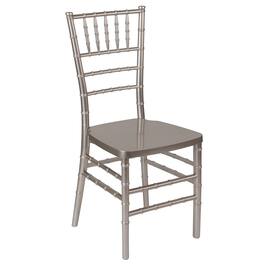 Emma + Oliver - Wedding & Event Resin Stacking Chiavari Dining Chair - Pewter