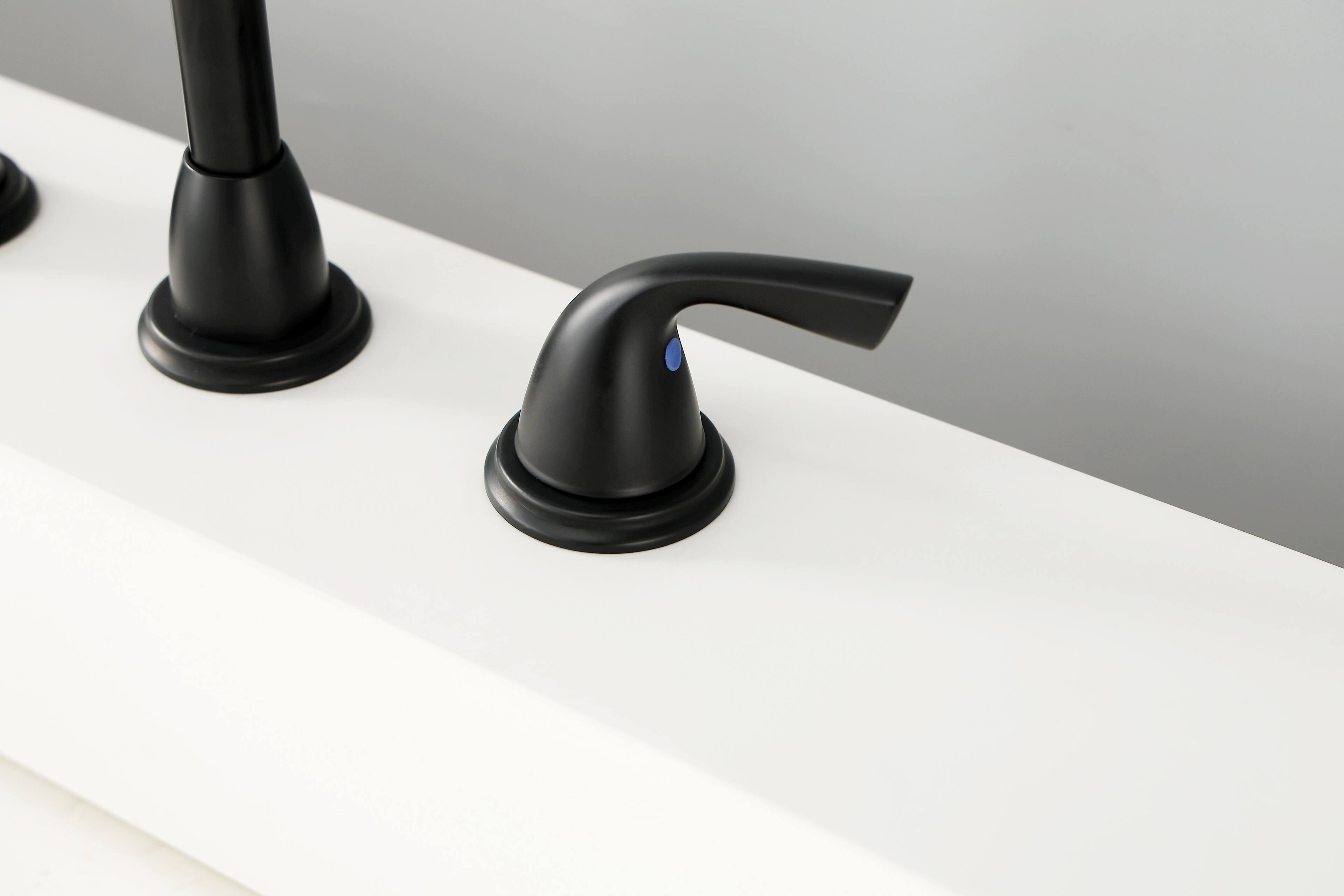 Alt View 5. Bothwa Home - Bothwa Home Bathroom Faucet For bathroom Sink  With Two Handles And Supply Lines - Matt black.