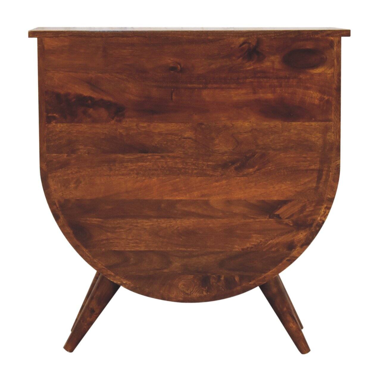 Alt View 7. Artisan Furniture - Artisan Furniture Solid Wood Agra Bedside, 3 Drawers, Nordic Legs, Dark Brown - Chestnut.
