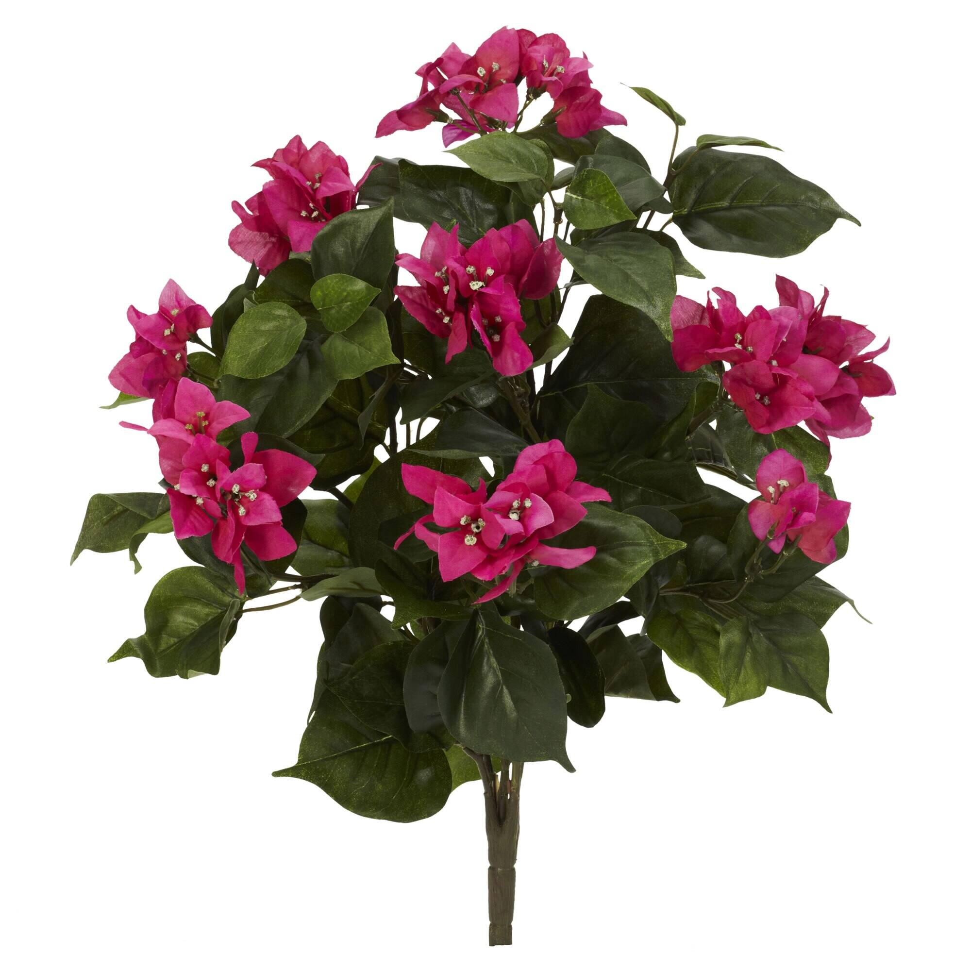 Front. BreeBe - 20" Bougainvillea Artificial Plant (Set of 3) - Green.
