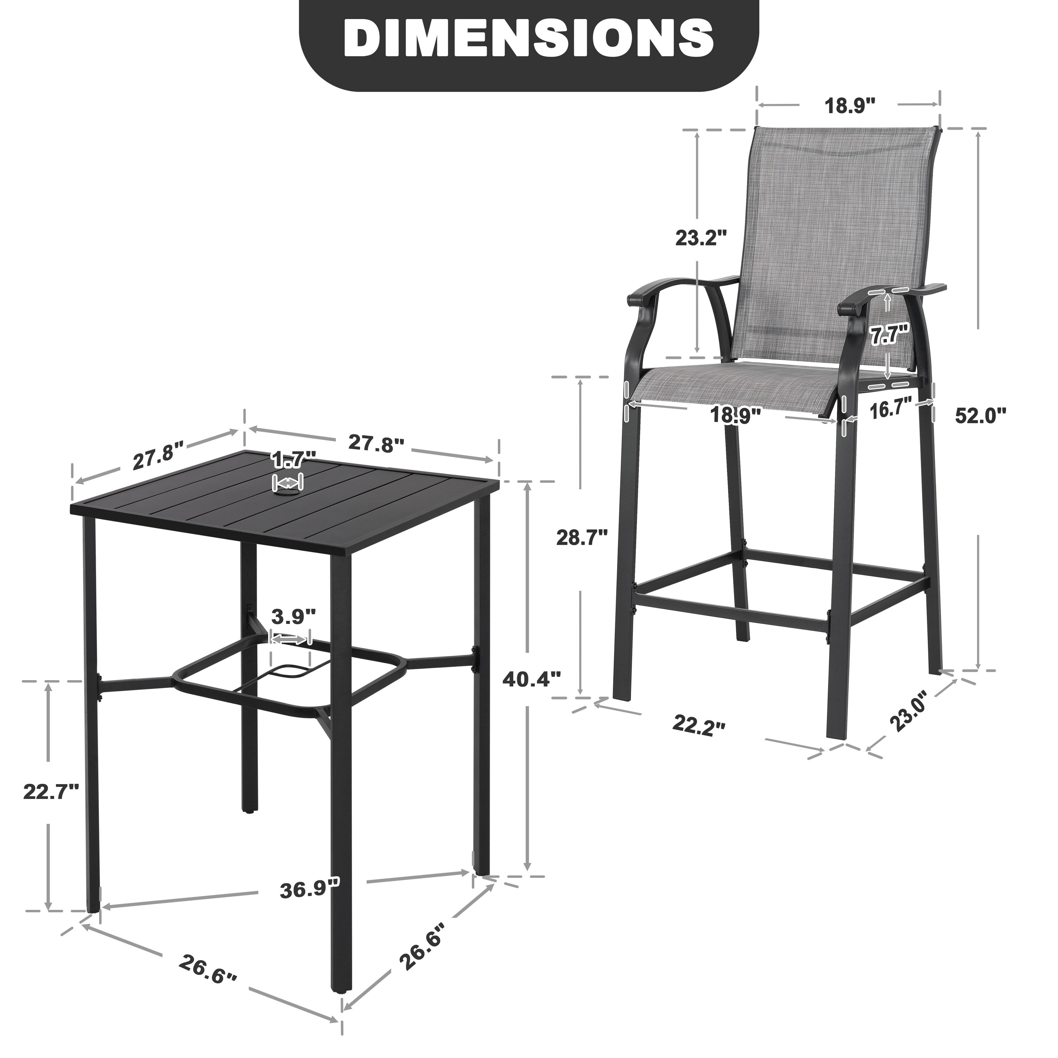 DIMENSIONS

18.9" 23.2" 7.7" 27.8" 1.7" 27.8" 18.9" 16.7" 52.0" 28.7" 3.9" 40.4" 22.2" 23.0" 22.7" 36.9" 26.6" 26.6"
