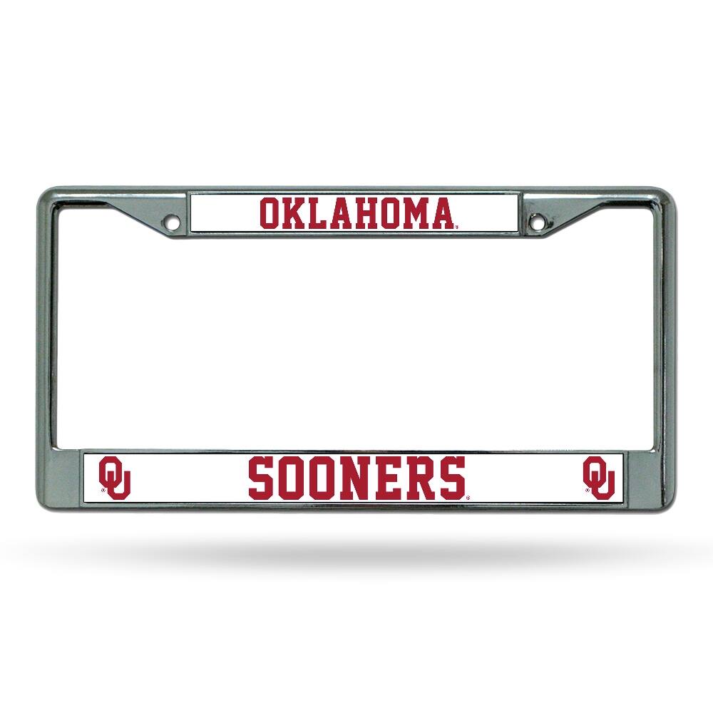 Oklahoma Sooners - 12" x 6" Standard Size - Chrome Metal License Plate Frame