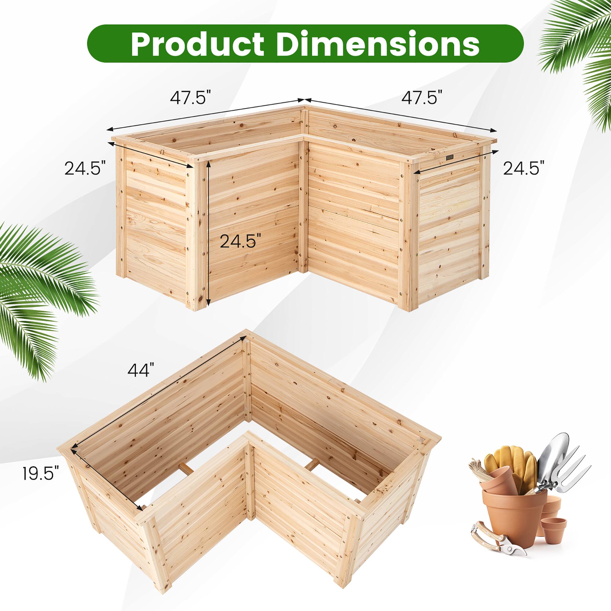 Product Dimensions: 47.5" x 47.5" x 24.5" x 24.5" x 24.5" x 44" x 19.5".