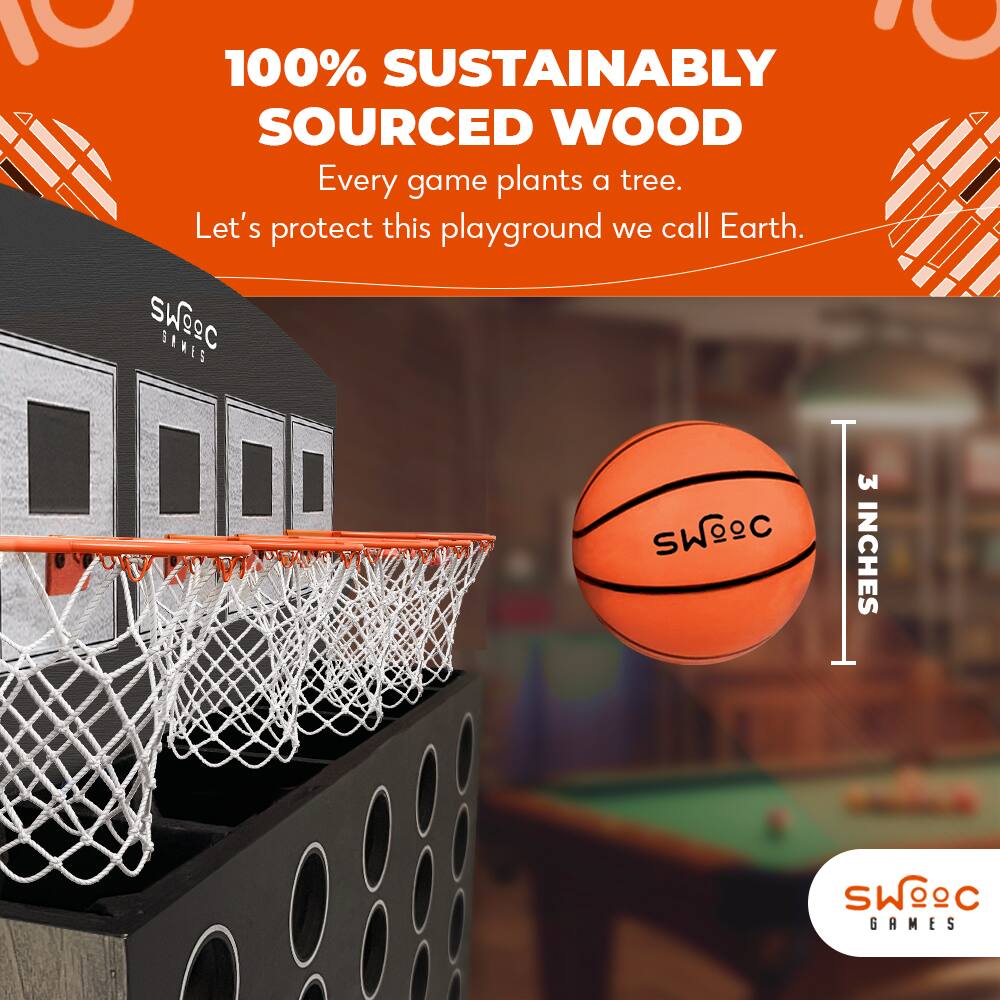100% SUSTAINABLY SOURCED WOOD  
Every game plants a tree.  
Let's protect this playground we call Earth.  

SWOOC GAMES  

3 INCHES  

SWOOC GAMES