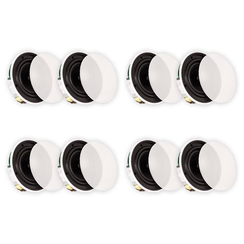 Front. Theater Solutions by Goldwood - TSQ670 in Ceiling 70 Volt 6.5" Speakers Quick Install 4 Pair Pack - Paintable White.