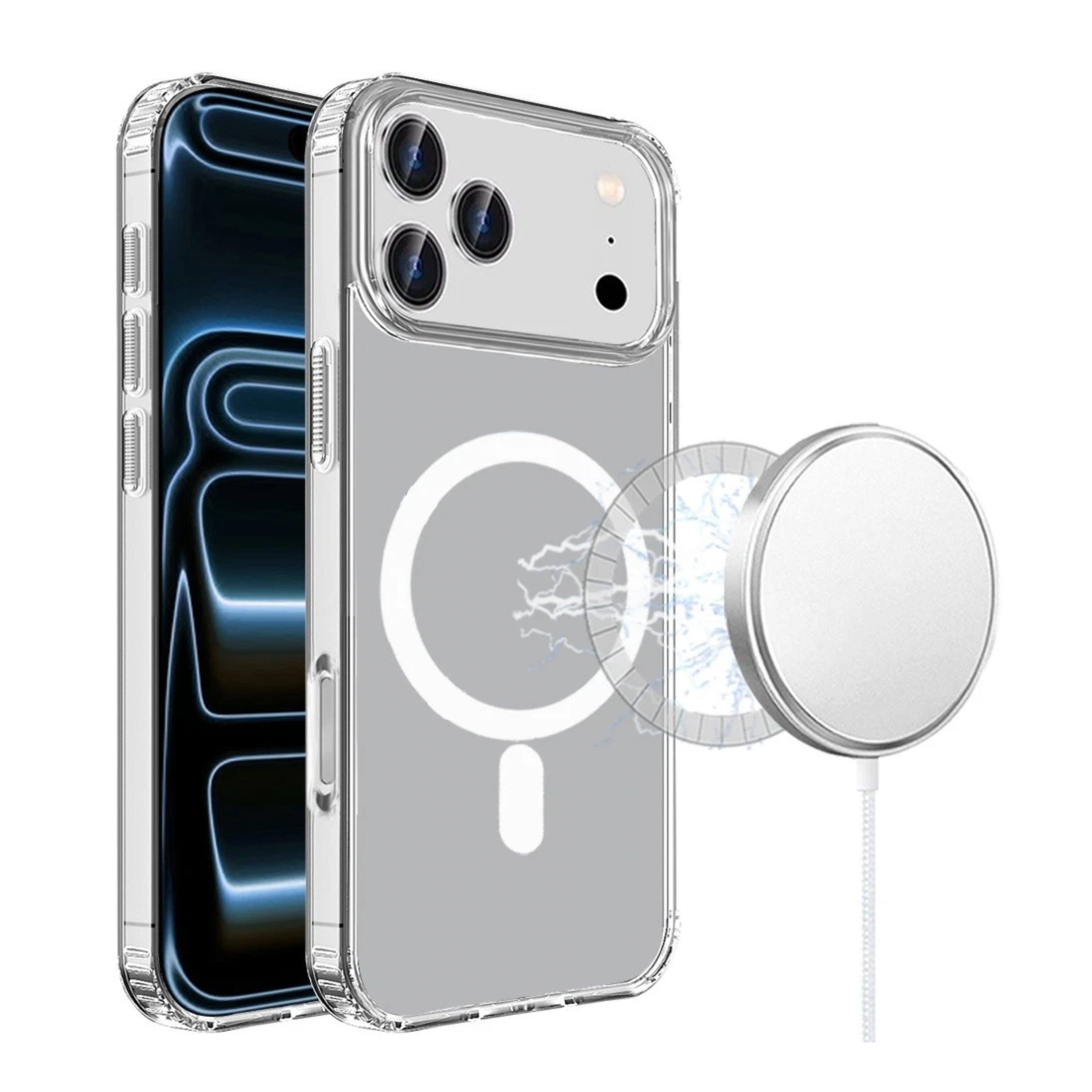 Kitcheniva - Transparent Magnetic Circle Phone Case With Tempered Glass For iPhone 17 Pro - Clear price history on PriceWatchPro