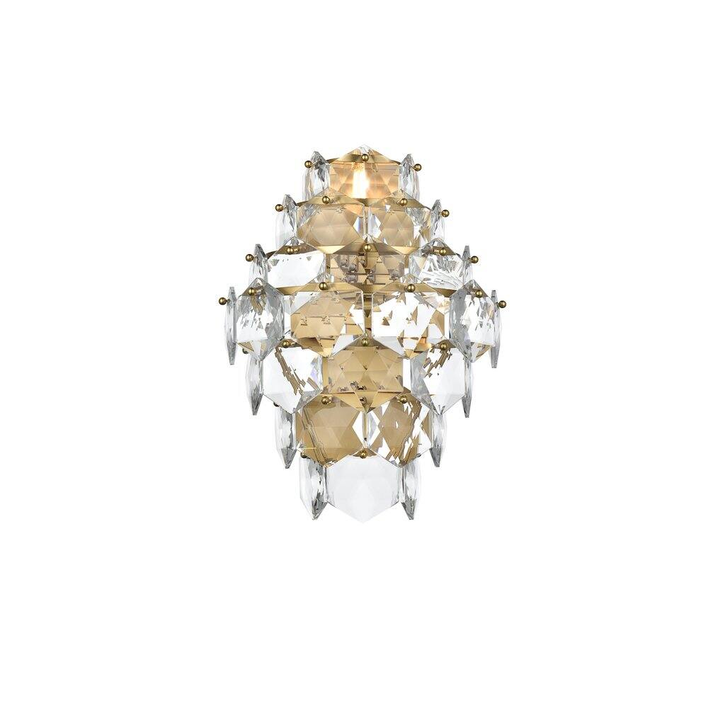 Left. Elegant Lighting - Adaline 18 Inch Wall Sconce In Satin Gold - Satin Gold And Clear.