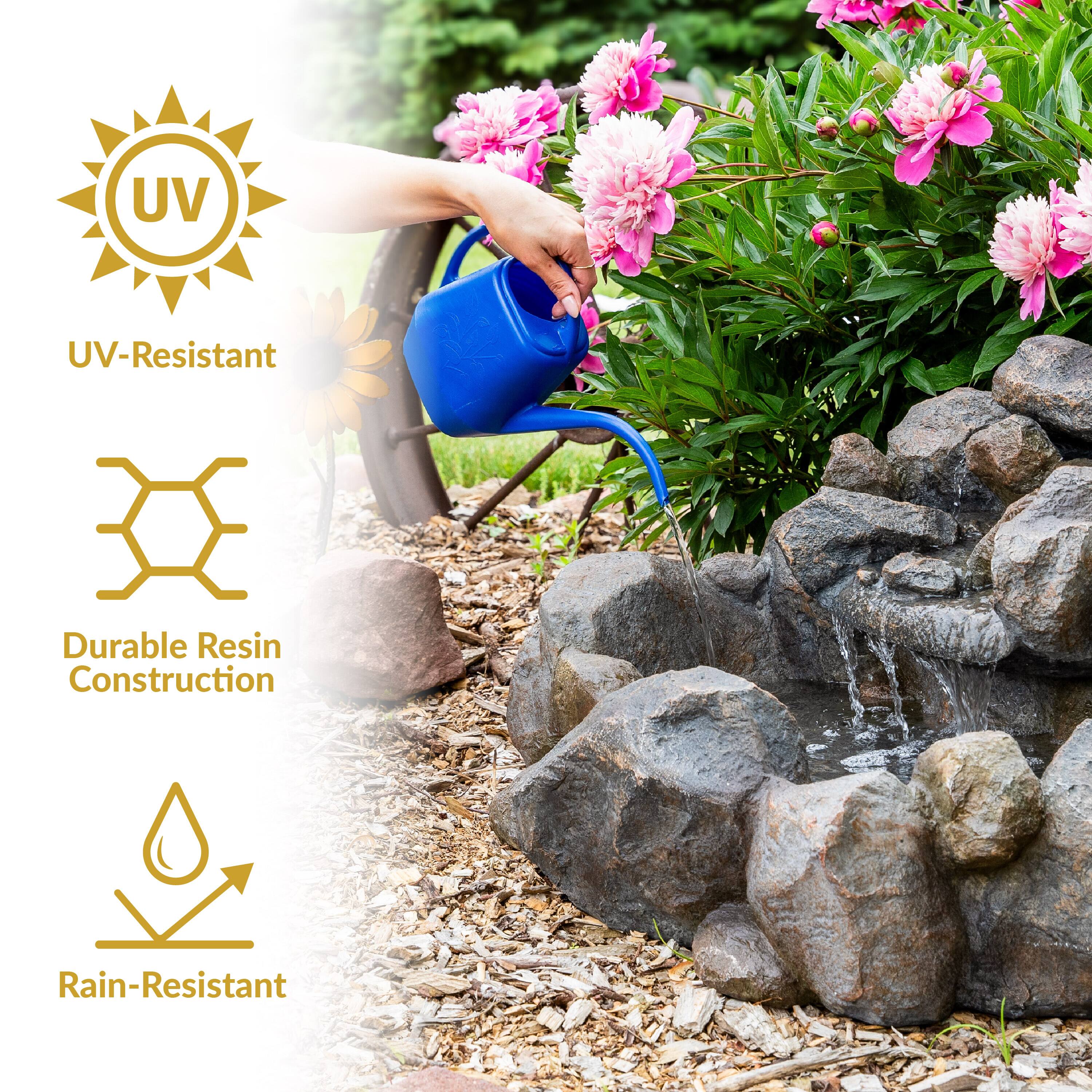 UV-Resistant  
Durable Resin Construction  
Rain-Resistant