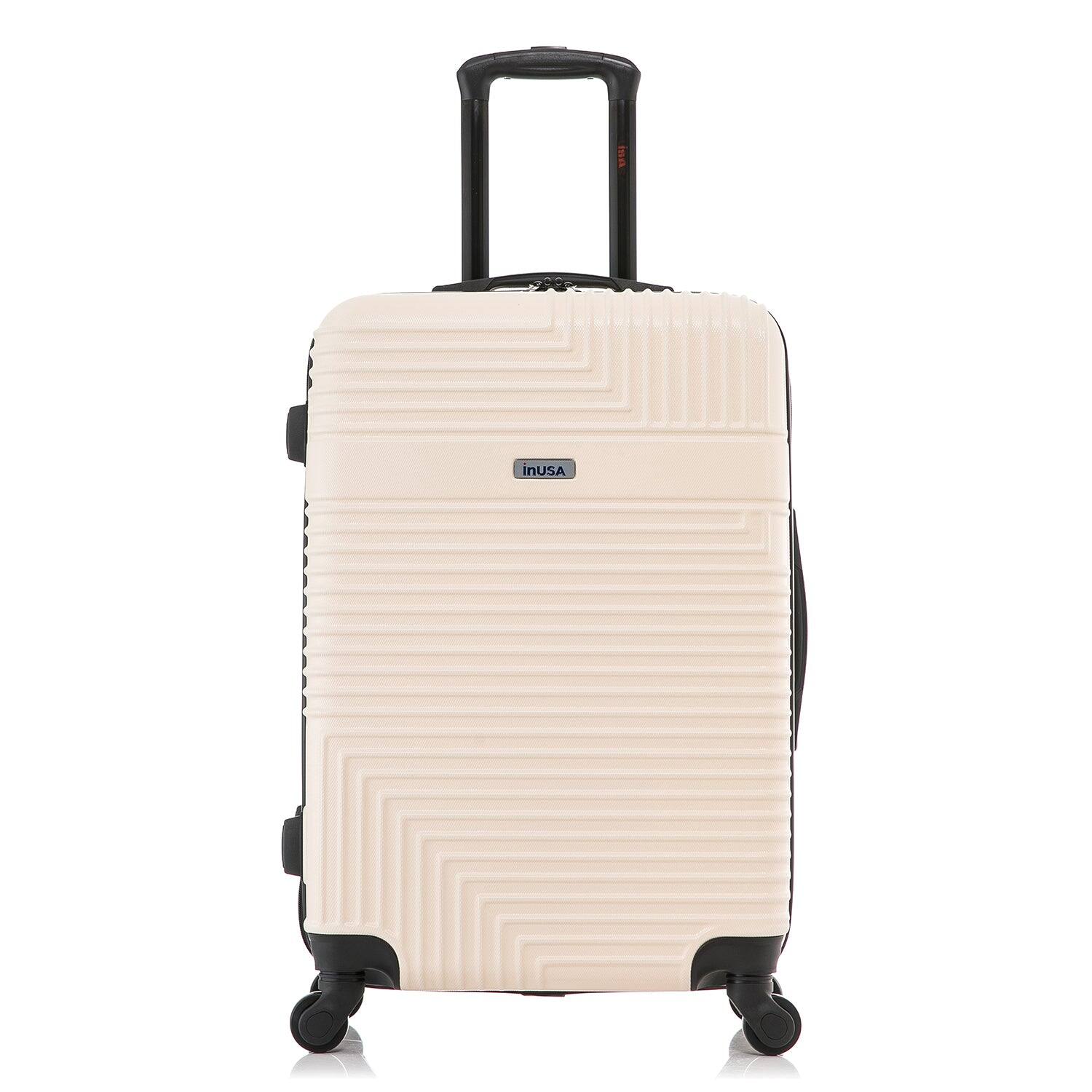Angle. InUSA - Resilience Lightweight Hardside Spinner Luggage 24" - Sand.