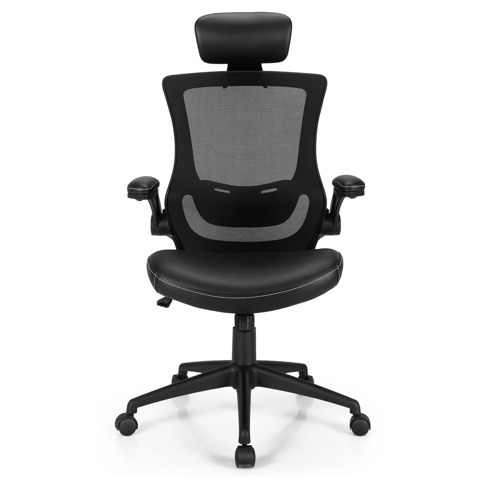 Alt View 20. Costway - Mesh Adjustable Swivel Office Chair with Flip-Up Armrests - Black.