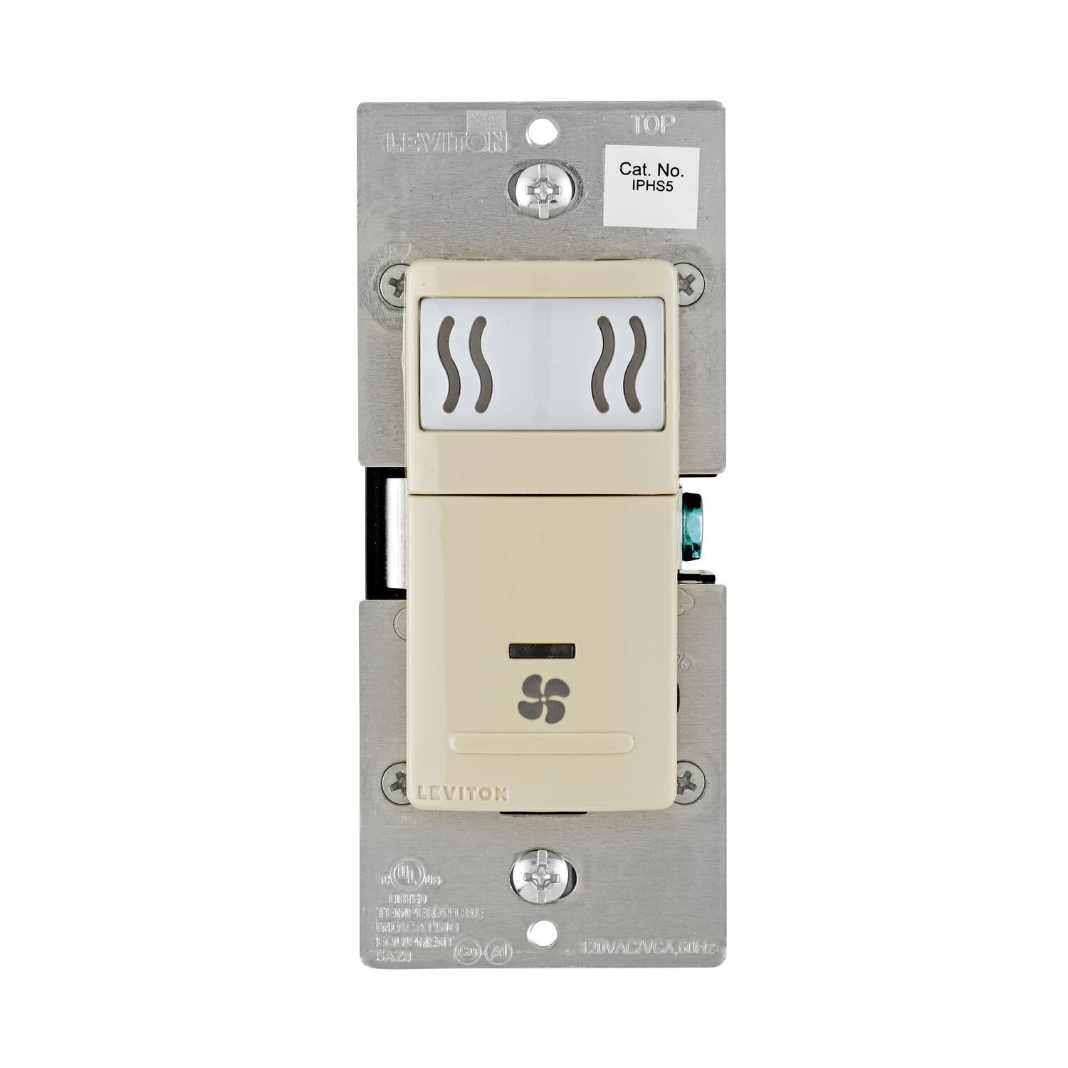 LEVITON TOP  
Cat. No. IPHS5  
LEVITON  
120VAC/240VAC 15A 1P 2W  

IPHS5