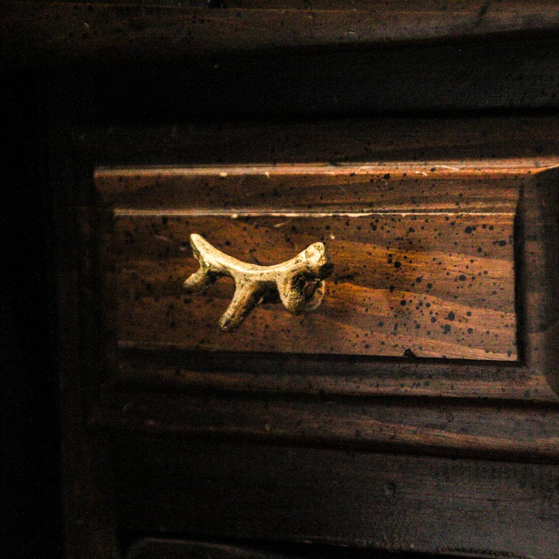 Alt View 5. Zeckos - Bronze Finish Cast Iron Small Deer Antler Cabinet Handle Drawer Pull Set of 12 - Bronze.