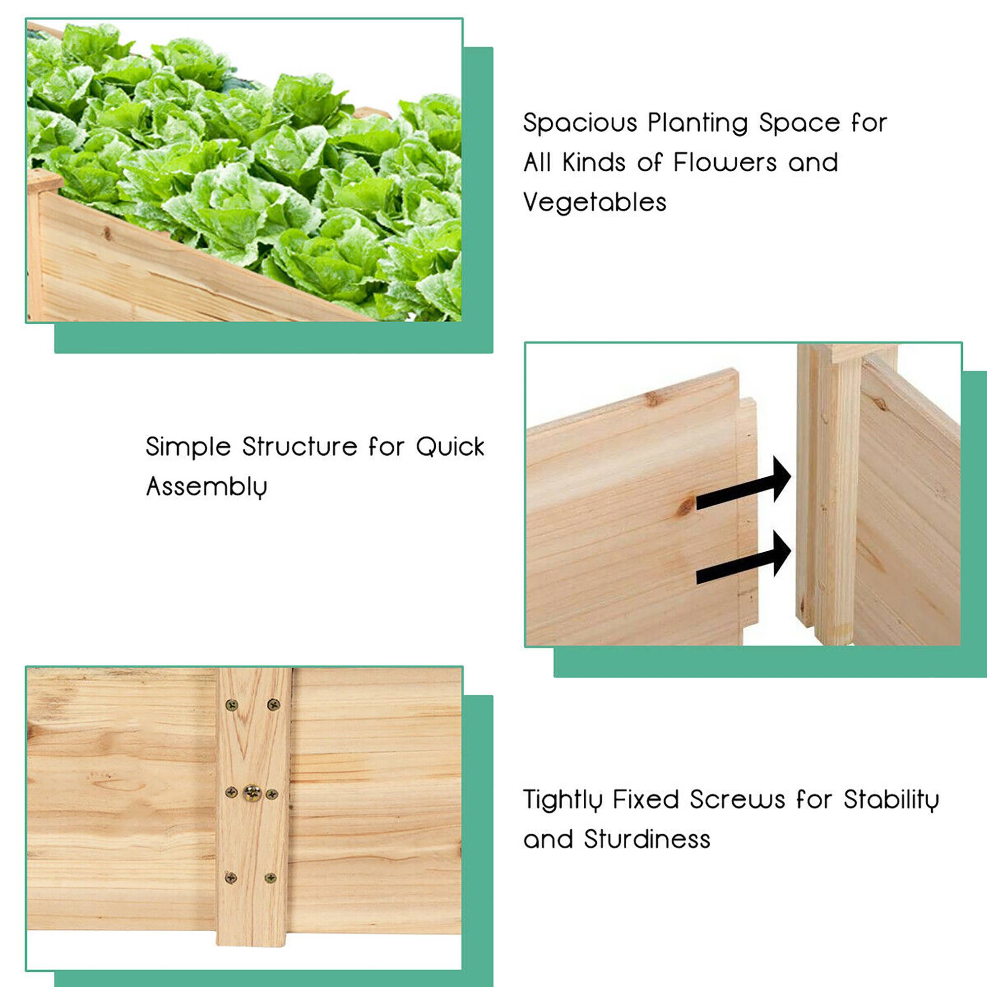 - Spacious Planting Space for All Kinds of Flowers and Vegetables
- Simple Structure for Quick Assembly
- Tightly Fixed Screws for Stability and Sturdiness