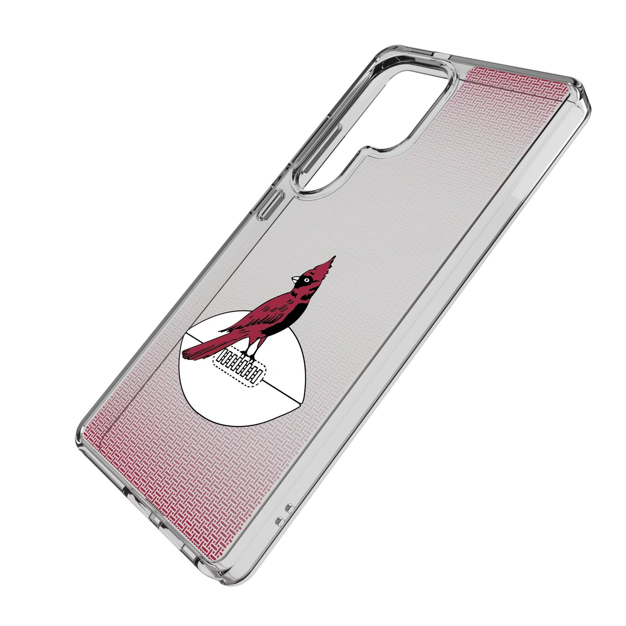 Alt View 1. Keyscaper - Chicago Cardinals Linen Logo Galaxy Clear Case - S24 - Multicolor.