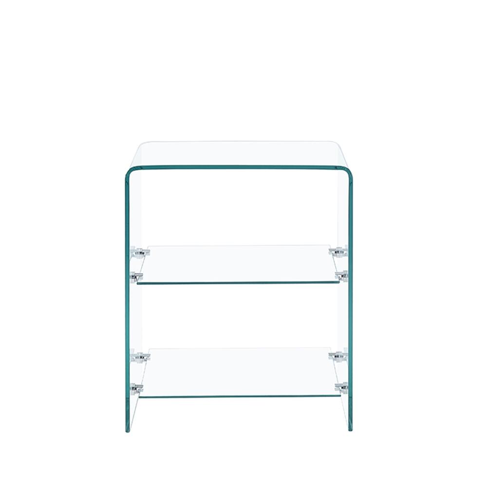 Alt View 1. Loheer - Loheer Tempered Glass Side Table Clear Sofa Table Transparent End Table Bent Glass Couch Desk for Living Room - Clear.