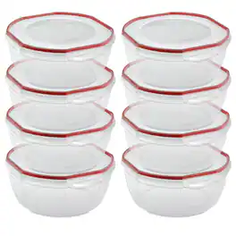 Sterilite - Ultra Seal 8.10 Quart Plastic Food Storage Bowl Container, 8 Pack - Clear