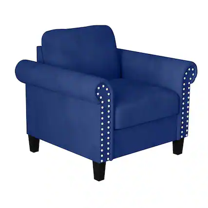 Front. New Classic Furniture - Alani Accent Chair-Deep Blue - Blue.