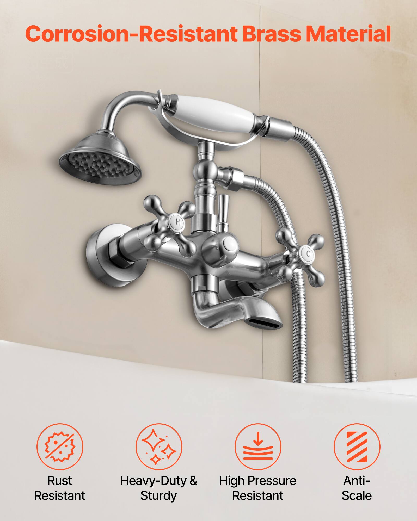 Corrosion-Resistant Brass Material

- Rust Resistant
- Heavy-Duty & Sturdy
- High Pressure Resistant
- Anti-Scale