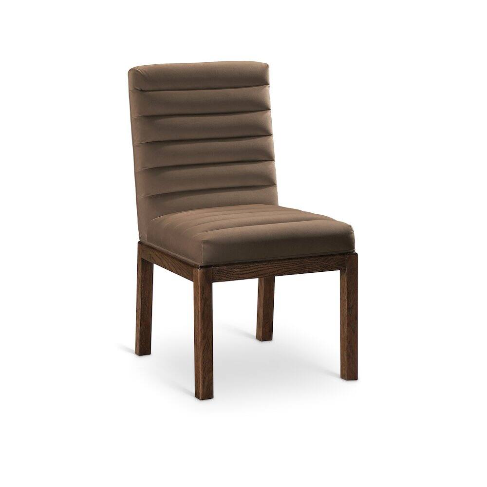 Front. Meridian Furniture - Evelyn Brown Velvet Dining Chair - Brown.