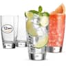 Bormioli Rocco - Luna Glass Tumblers Set of 12, 11.5 oz Tempered Dishwasher Safe - Clear