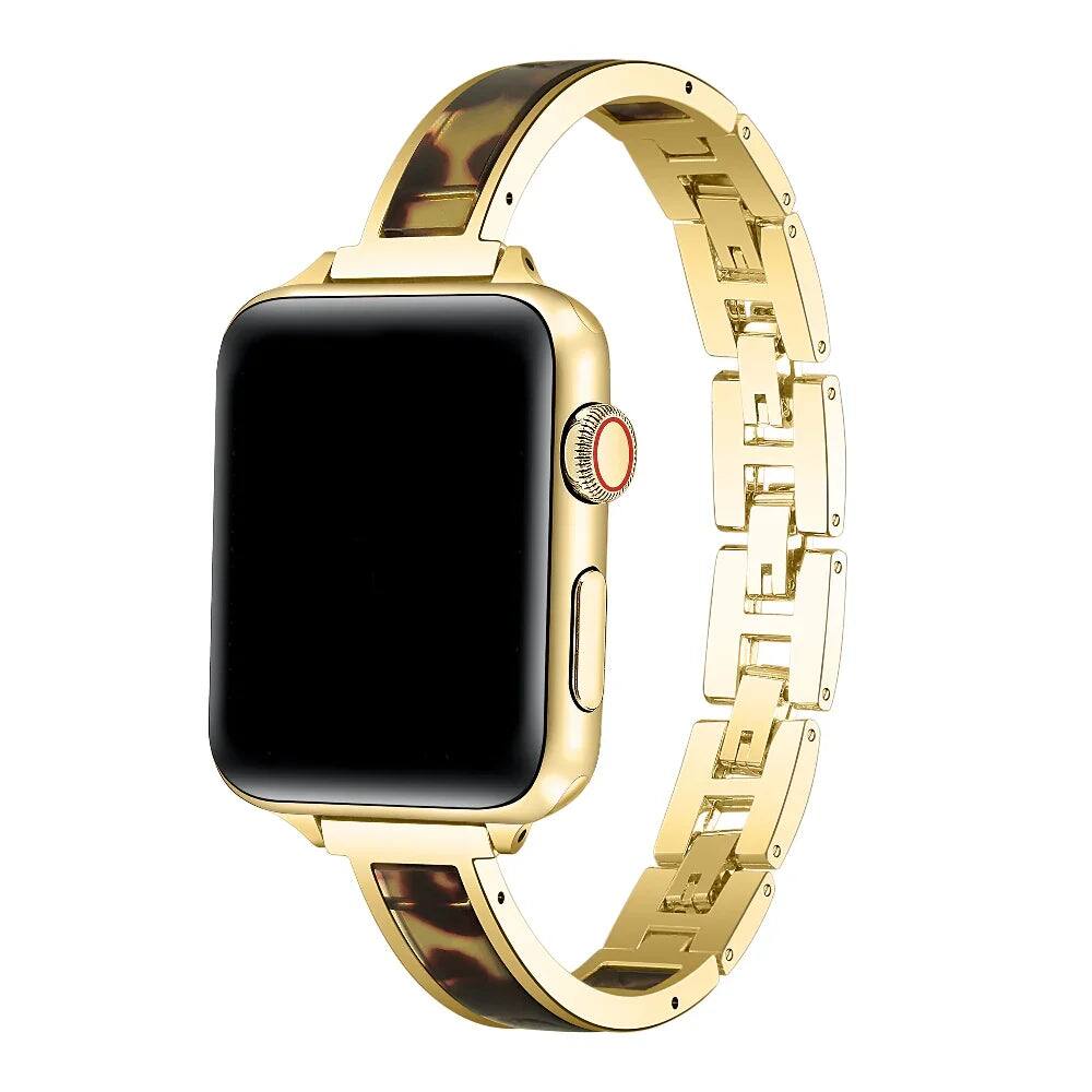 Front. Posh Tech - Addison Tortoise Metal Band For Apple Watch - Tortoise.