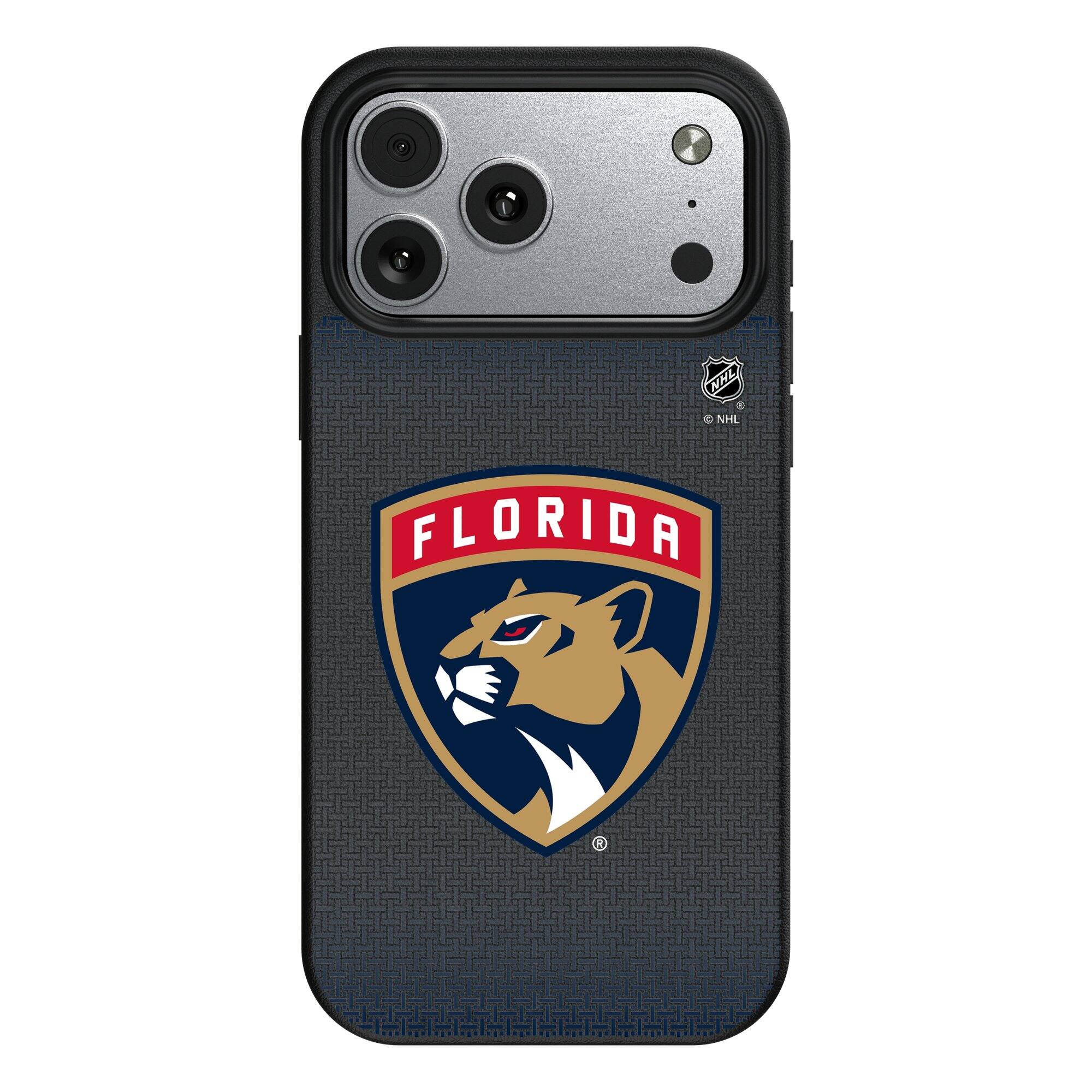 Keyscaper - NHL - Florida Panthers Linen Logo iPhone Magnetic Bump Case - 15 Pro Max - Black