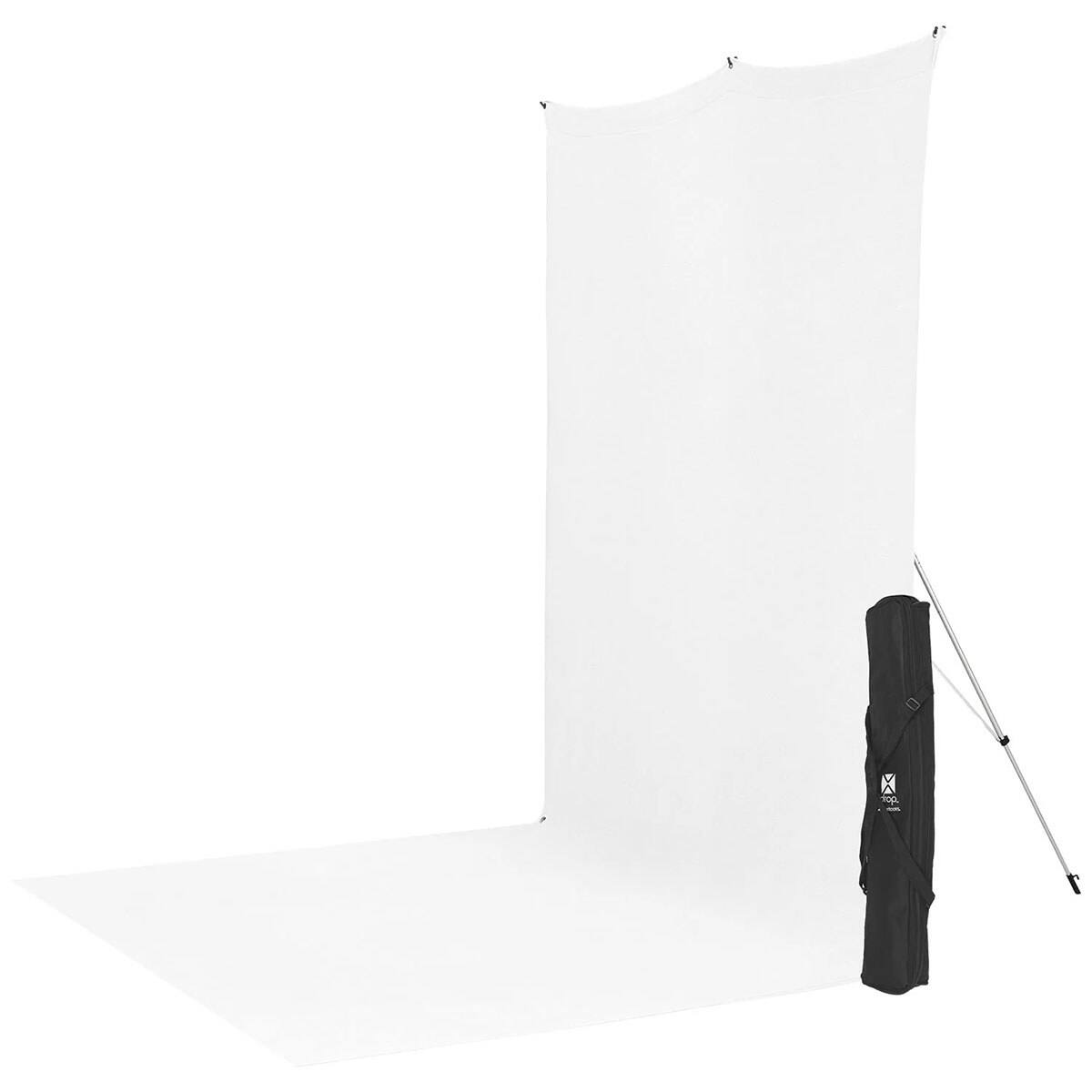Alt View 1. Westcott - Westcott 5x12' X-Drop Wrinkle-Resistant Backdrop Kit, High-Key White Sweep.