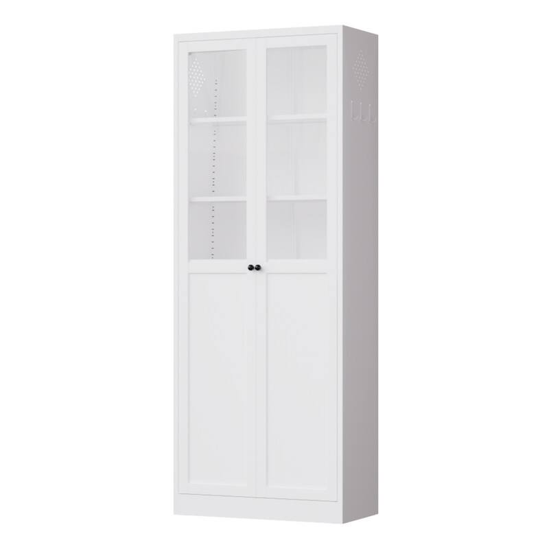 Alt View 1. ALEXOUN - 72" Metal Kitchen Pantry Cabinet,Freestanding Storage Organizer for Kitchen, Bathroom, Living Room - White.