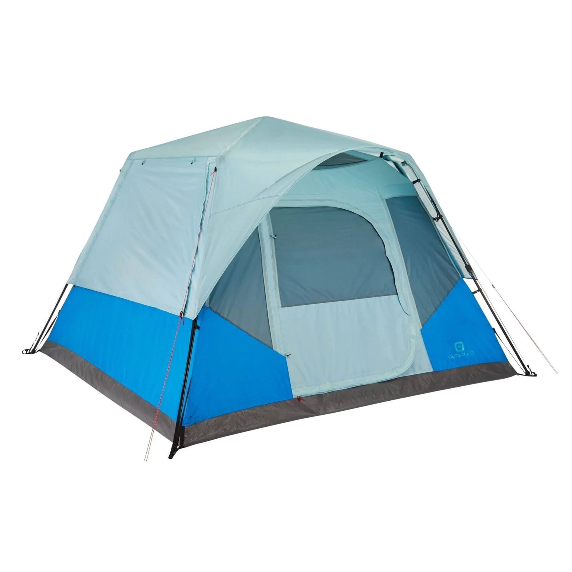 Front. Outbound - Outbound QuickCamp 6 Person 3 Season Cabin Tent with Rainfly and Carry Bag, Blue - Multi.