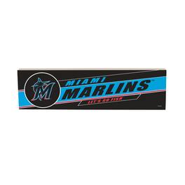 Evergreen Enterprises - Miami Marlins 5" x 18" Shadow Logo Wood Mantle Sign - Multicolor