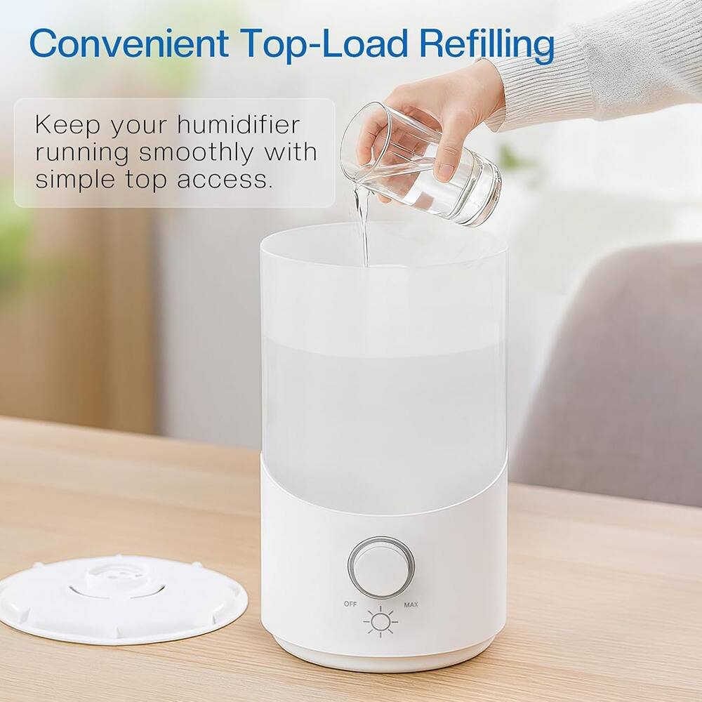 Convenient Top-Load Refilling

Keep your humidifier running smoothly with simple top access.