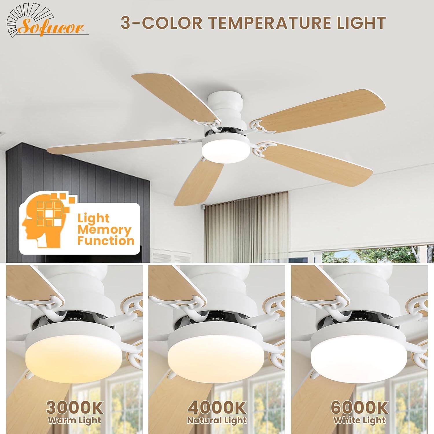Sofucor

3-COLOR TEMPERATURE LIGHT

Light Memory Function

3000K Warm Light

4000K Natural Light

6000K White Light