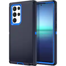 Front. Entronix - Entronix Case for Galaxy S23 Ultra - Triple-Layer Heavy Duty Protection - Blue.