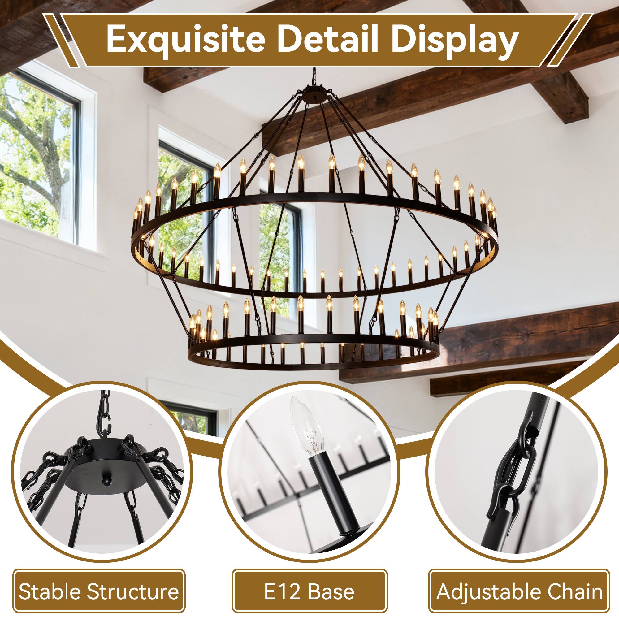 Exquisite Detail Display

- Stable Structure
- E12 Base
- Adjustable Chain