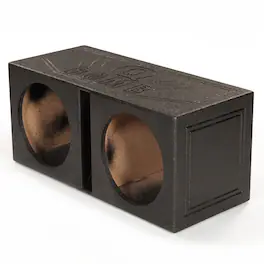 QPower - Q Power QBOMB10V Dual 10 Inch Vented Port Subwoofer Sub Box w/ Bedliner Spray - Black
