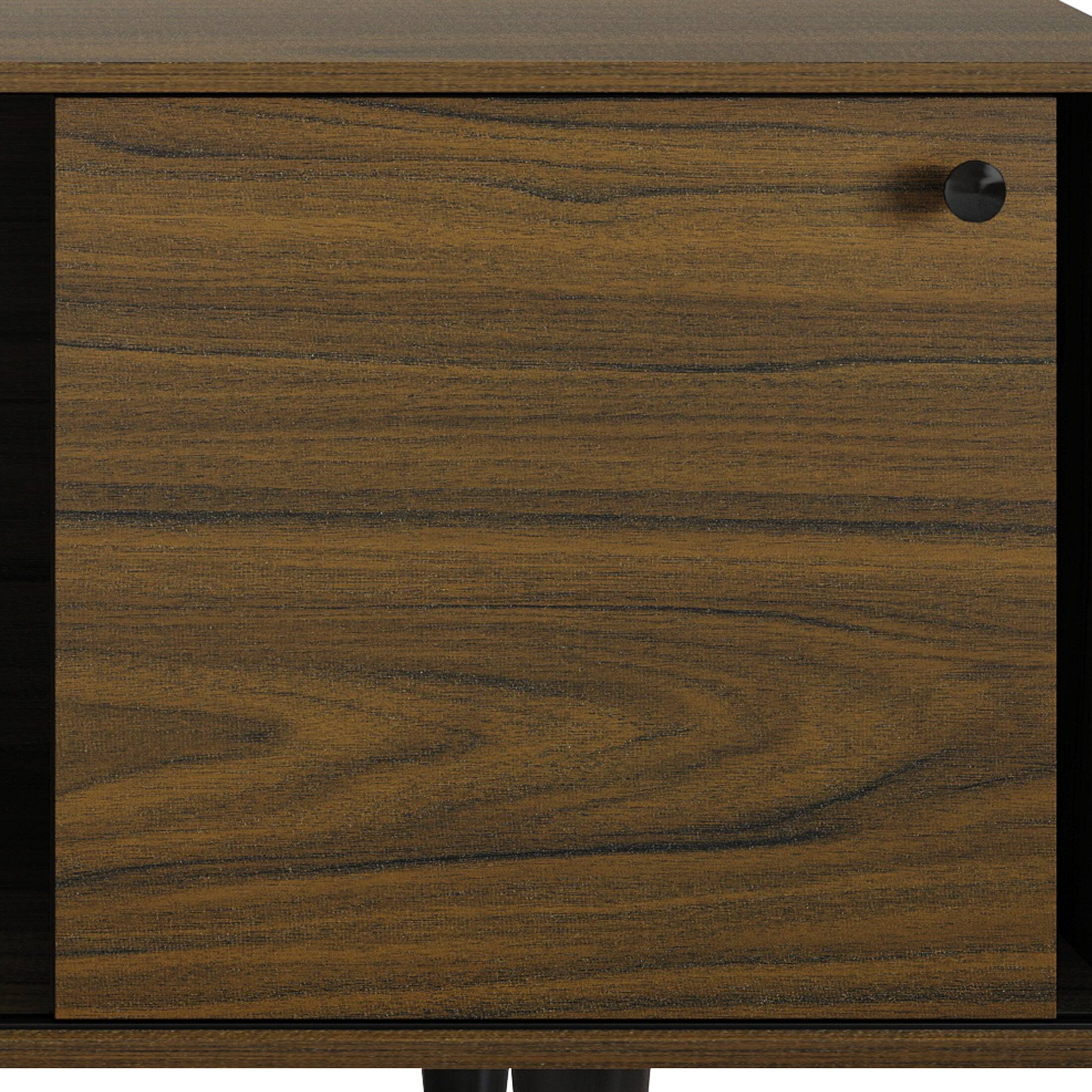 Alt View 5. ChaletPosh - Contemporary TV Stand Console with Sliding Door and Ample Storage, Brown - Brown.