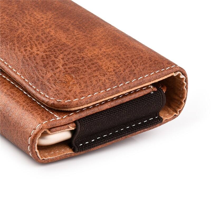 Alt View 2. LUXMO - LUXMO Large Horizontal Universal Phone Pouch - Brown - Brown.