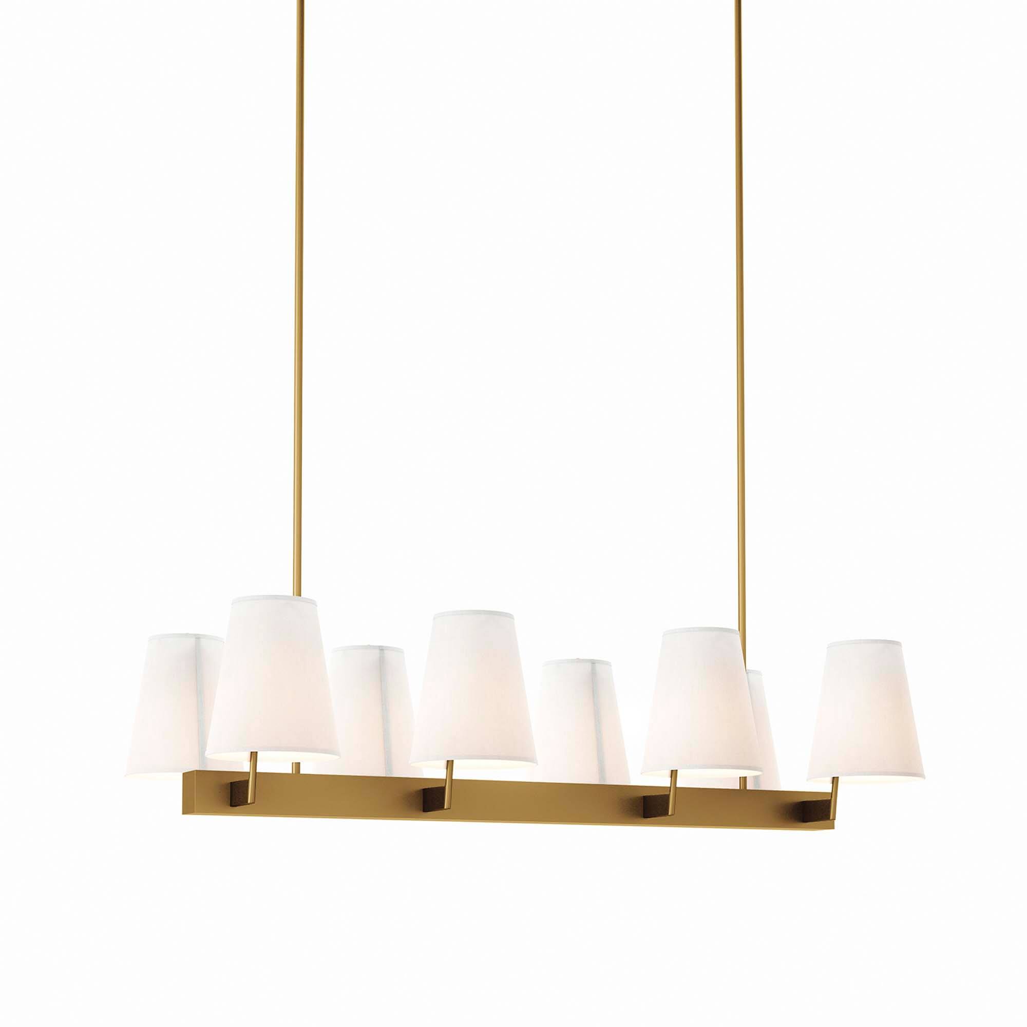 Alt View 2. Modway - Enthrall 8-Light Chandelier by Modway - White Satin Brass.