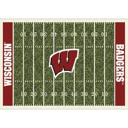 Imperial - Wisconsin Badgers 7'8'' x 10'9'' Home Field Rug - Black