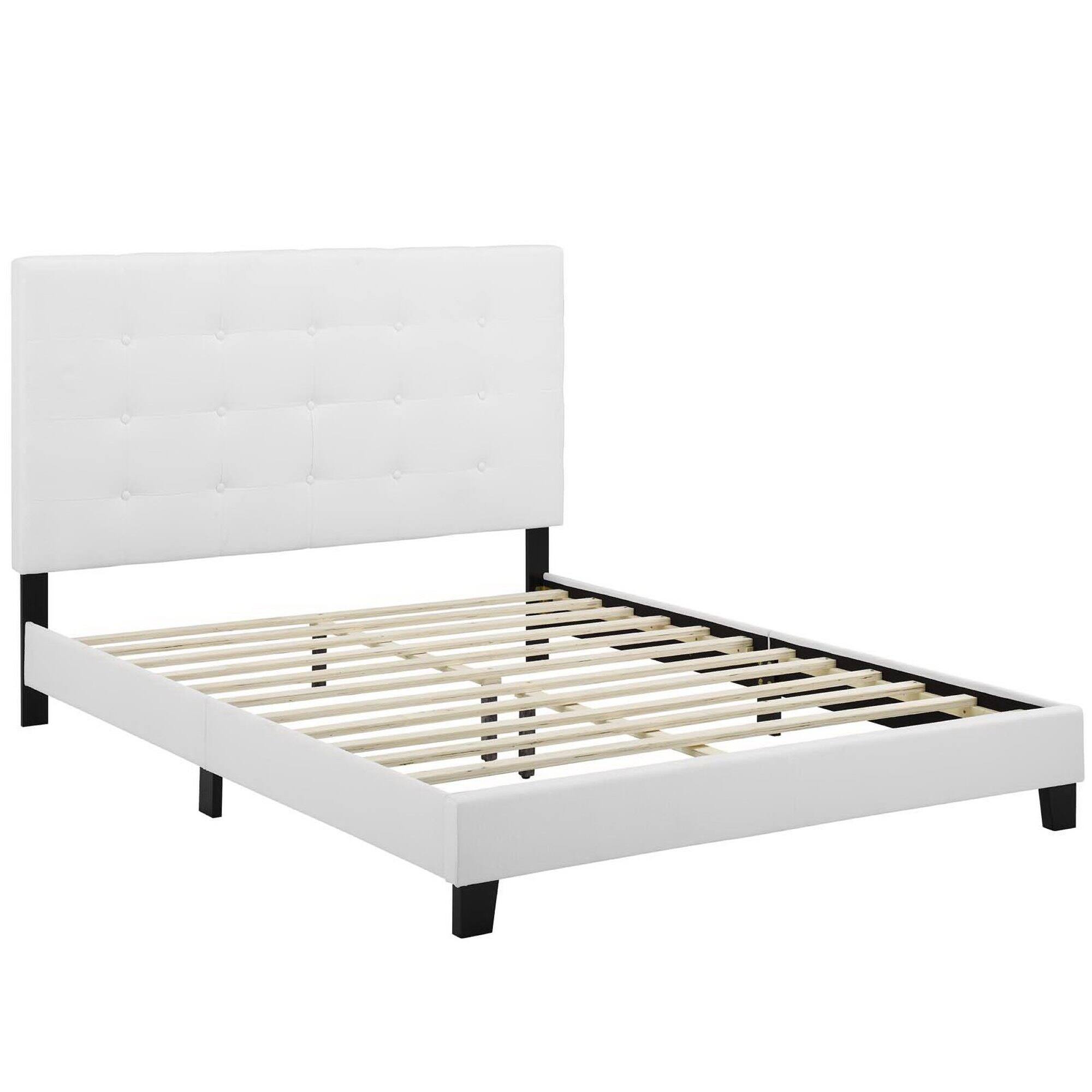 Left. Modway - Celine Channel Tufted Performance Velvet Full Bed - Gray.