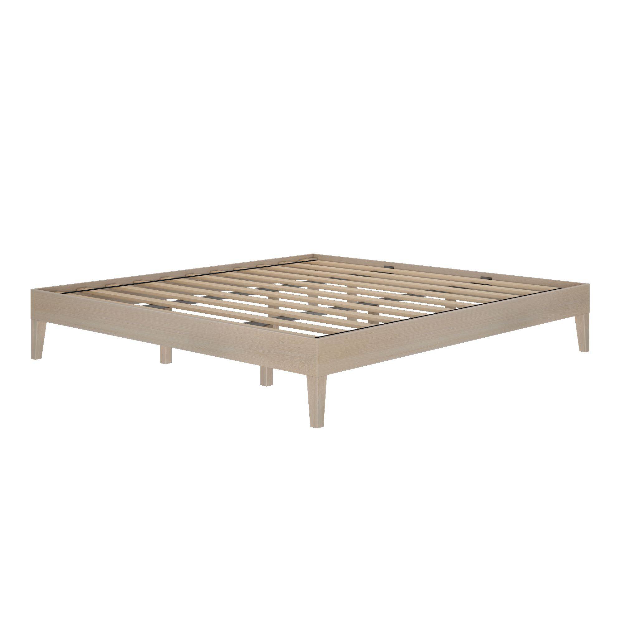 Alt View 2. Grain & Grove - Bear Platform Bed (King), Oak Embossed Natural - Natural.