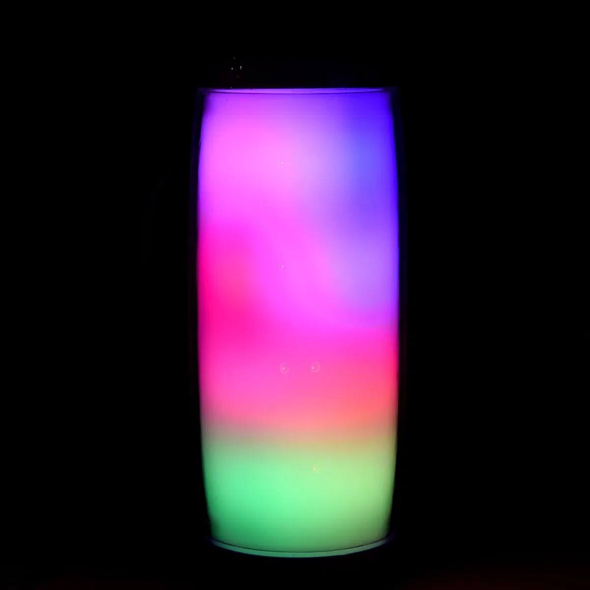 Left. BEARSOLIM - Portable rainbow LED Bluetooth Speakers In Vibrant Colors，in Blue - BLUE.