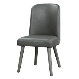 Manhattan Lane - Leatherette Dining Chair with Splayed Wooden Legs, Set of 2 - Gray
