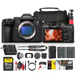 Sony - Alpha a1 II Mirrorless Camera Bundle + 64GB Card + NP-FZ100 Battery + Camera Bag + Charger + Software Kit