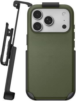 Nakedcellphone - Woven Combo for iPhone 17 Pro Case - Compatible with MagSafe - with Rotating Belt Clip Holster Holder - Green