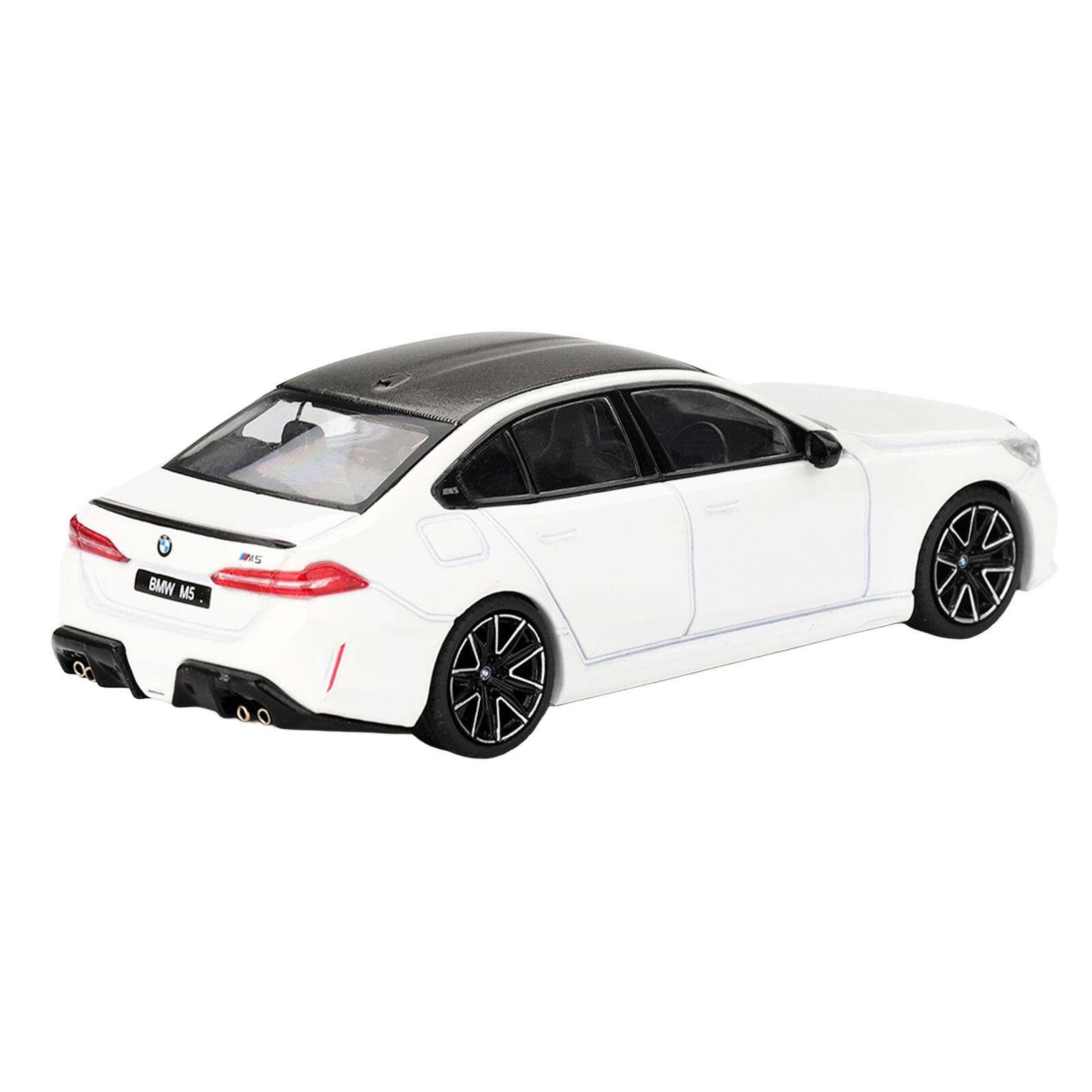 Alt View 2. True Scale Miniatures - BMW M5 Alpine White with Carbon Top Limited Edition 1/64 Diecast Model Car by Mini GT.