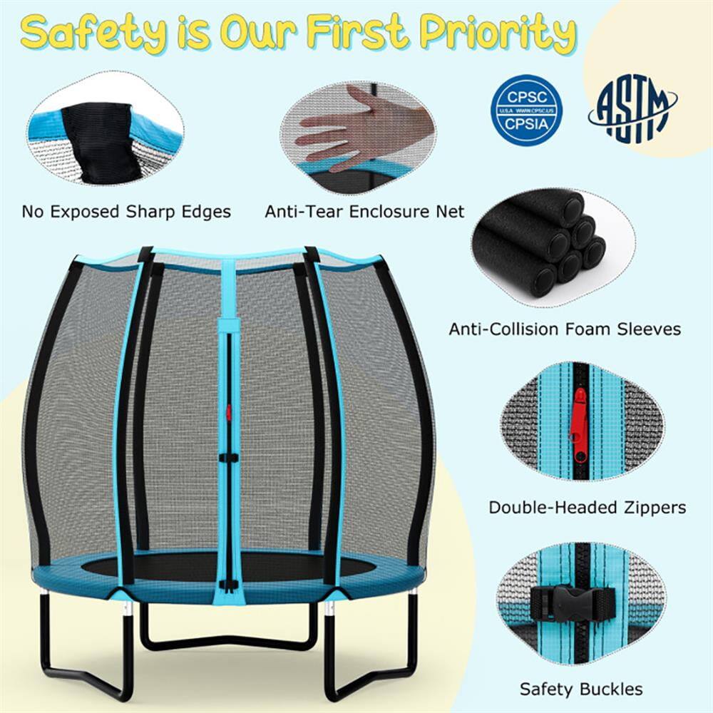 Safety is Our First Priority

- No Exposed Sharp Edges
- Anti-Tear Enclosure Net
- Anti-Collision Foam Sleeves
- Double-Headed Zippers
- Safety Buckles

CPSC TM USA LPA CPSIA JI

ASTM