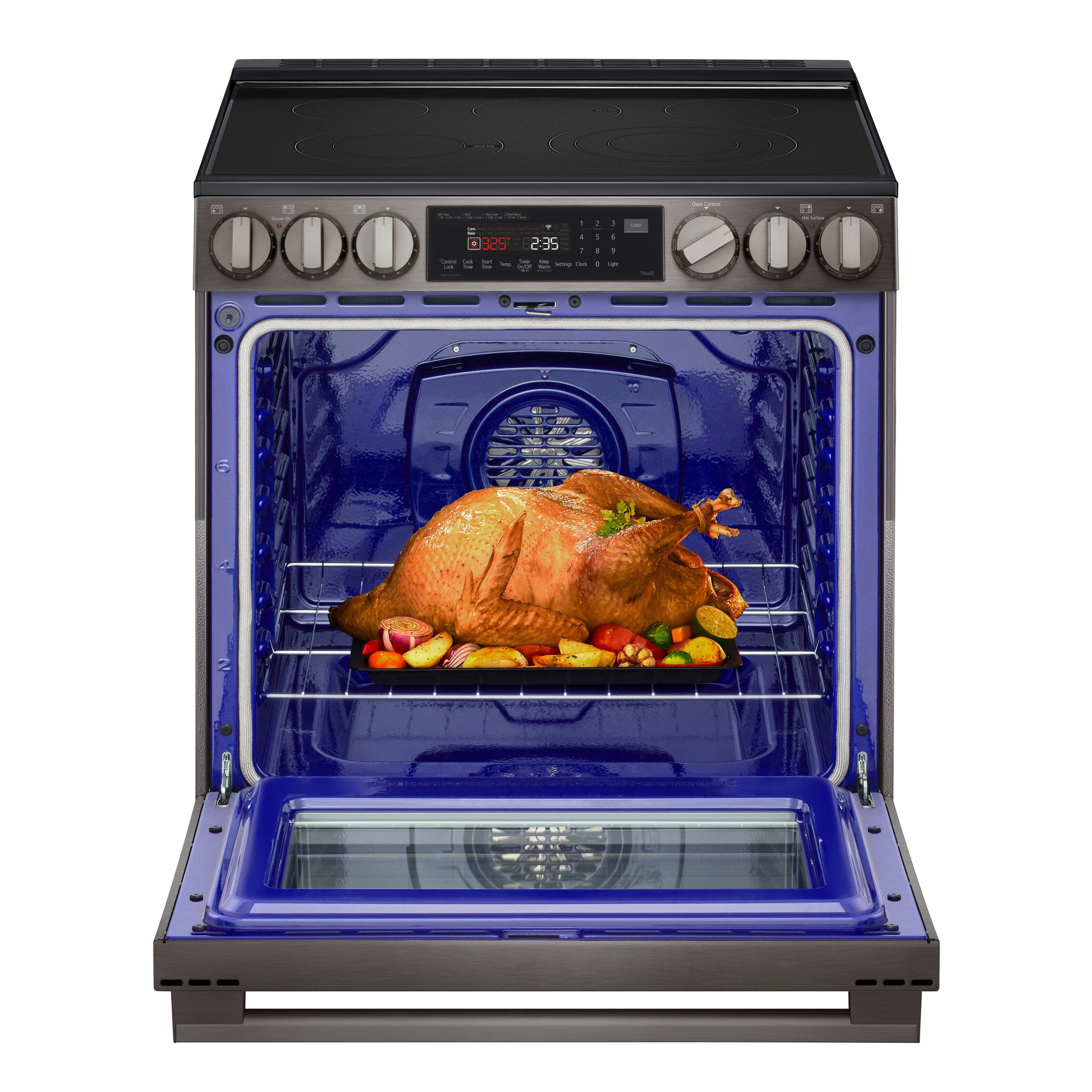 The oven is set to cook the turkey for 2 hours and 35 minutes.